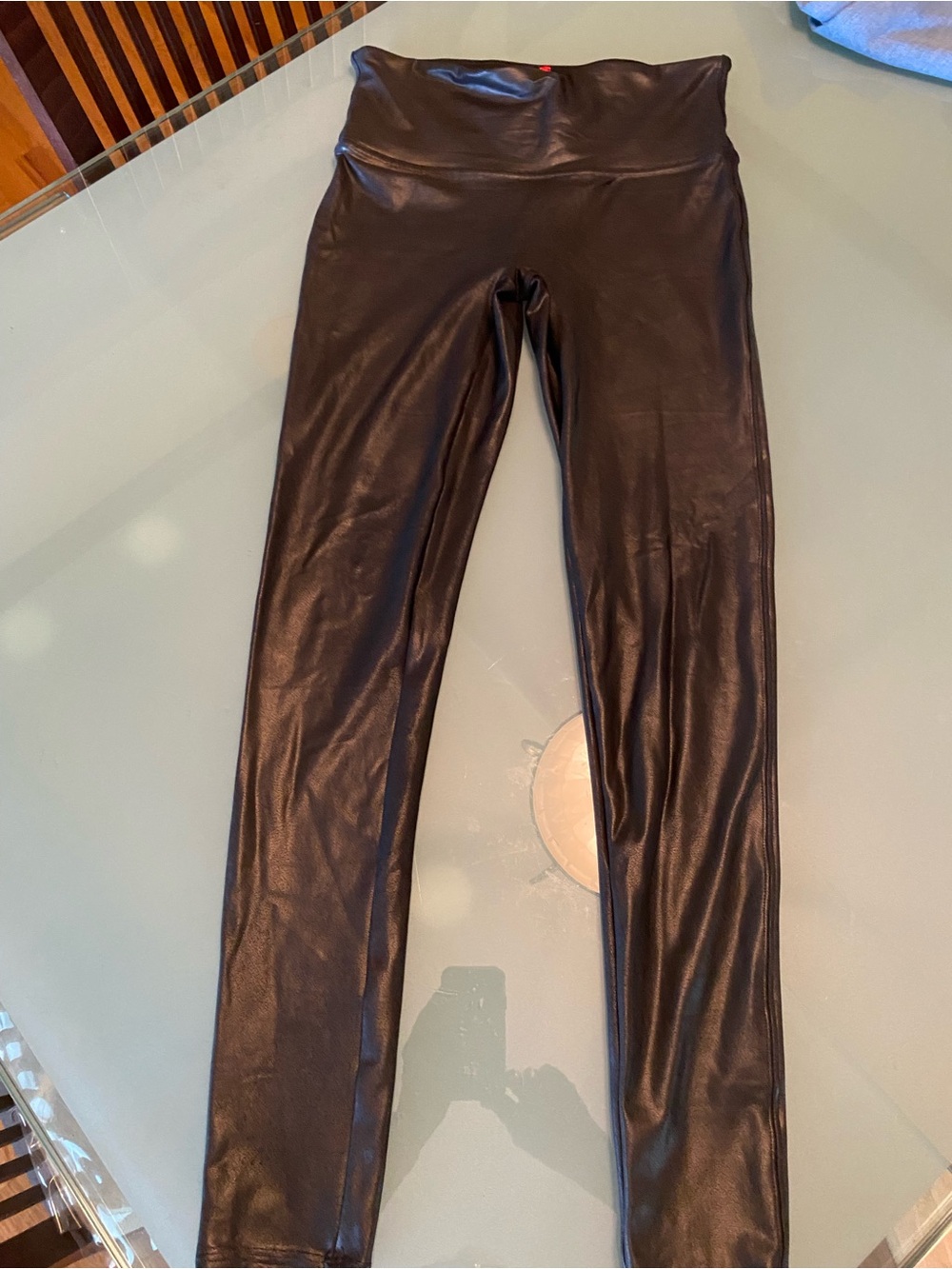 SPANX Black Shapewear Legging with Red Logo Tag